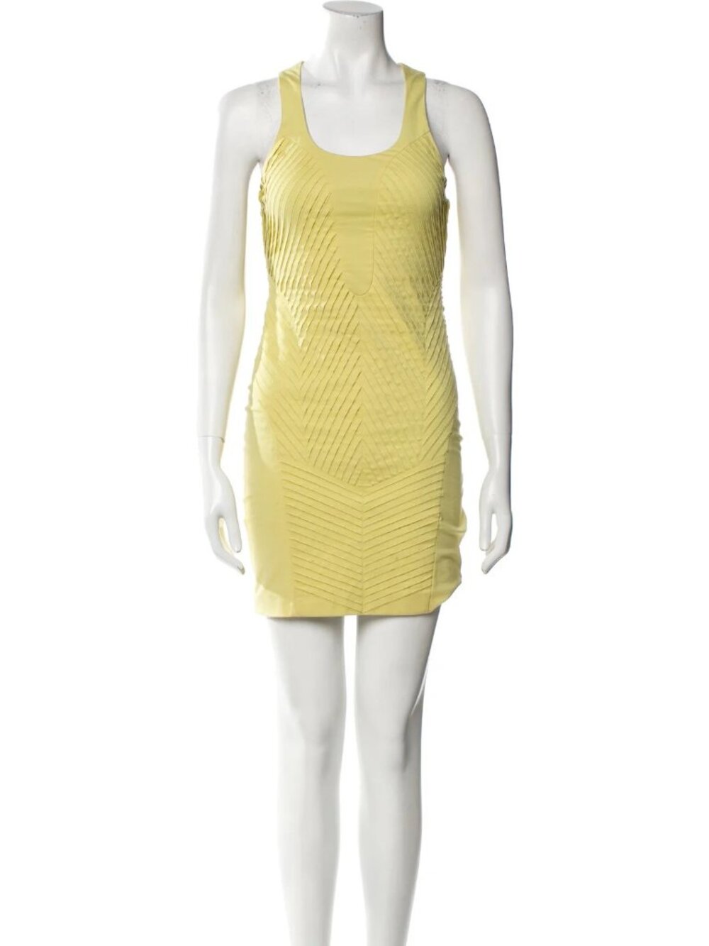 Yigal Azrouël Scoop Neck Mini Dress Fair US2 XS Yellow